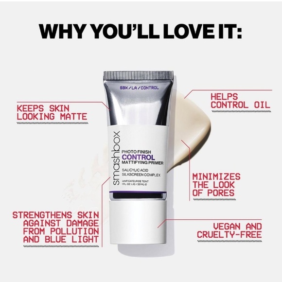 SMASHBOX • MINI PHOTO FINISH CONTROL MATTIFYING PRIMER • NEW IN BOX - Picture 5 of 13